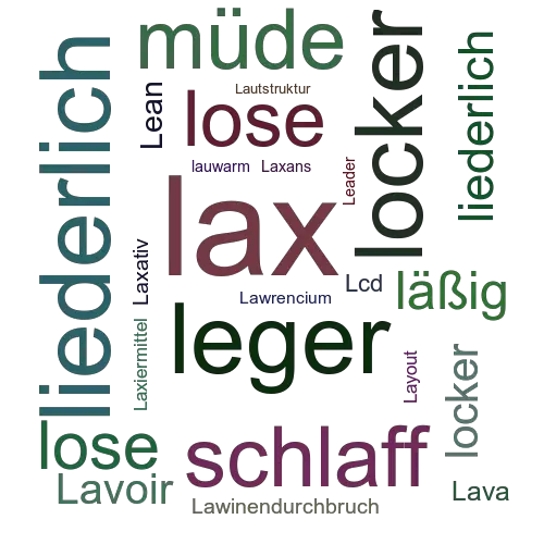Ein anderes Wort für lax - Synonym lax