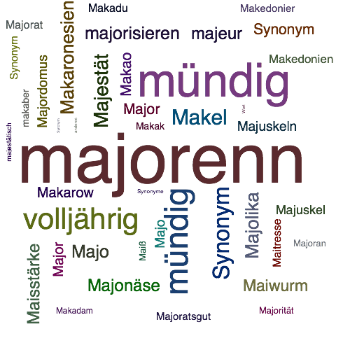 Ein anderes Wort für majorenn - Synonym majorenn