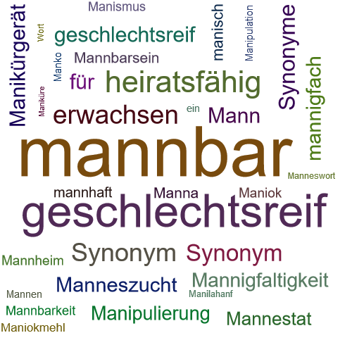 Ein anderes Wort für mannbar - Synonym mannbar
