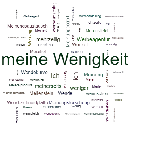 Ein anderes Wort für meine Wenigkeit - Synonym meine Wenigkeit