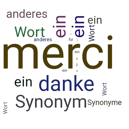 Ein anderes Wort für merci - Synonym merci