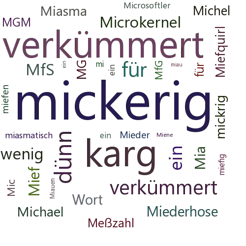 Ein anderes Wort für mickerig - Synonym mickerig