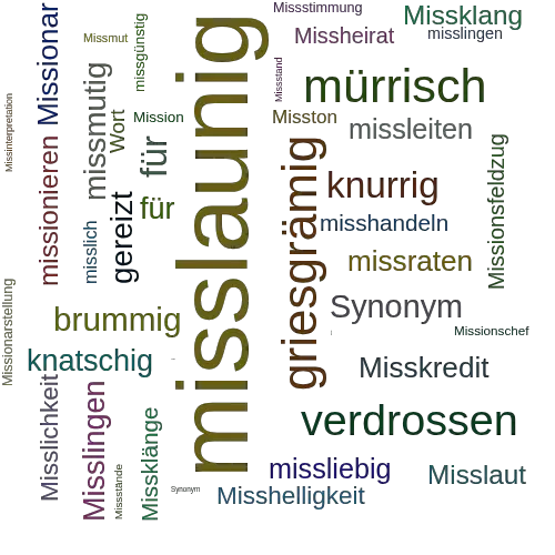 Ein anderes Wort für misslaunig - Synonym misslaunig
