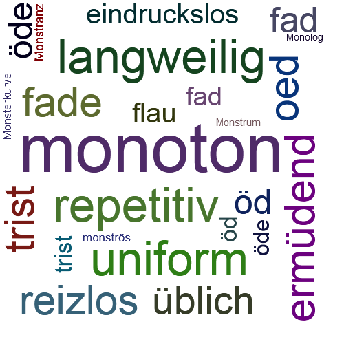 Ein anderes Wort für monoton - Synonym monoton