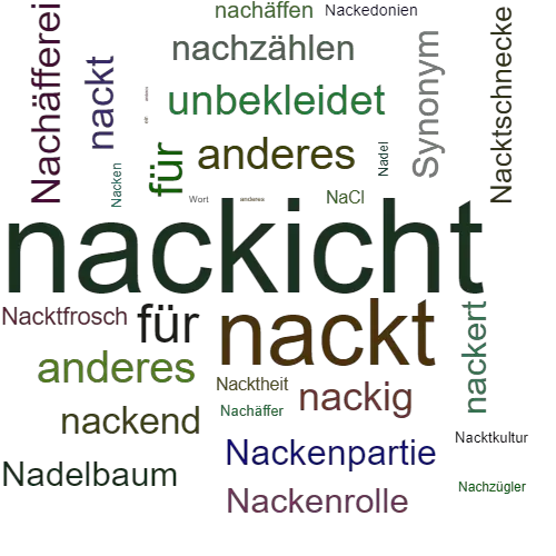 Ein anderes Wort für nackicht - Synonym nackicht