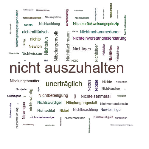 Ein anderes Wort für nicht auszuhalten - Synonym nicht auszuhalten