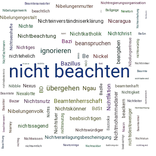 Ein anderes Wort für nicht beachten - Synonym nicht beachten