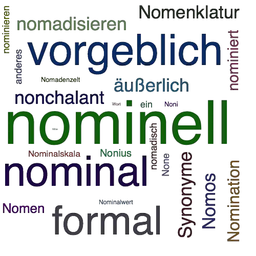 Ein anderes Wort für nominell - Synonym nominell