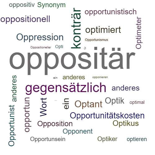 Ein anderes Wort für oppositär - Synonym oppositär