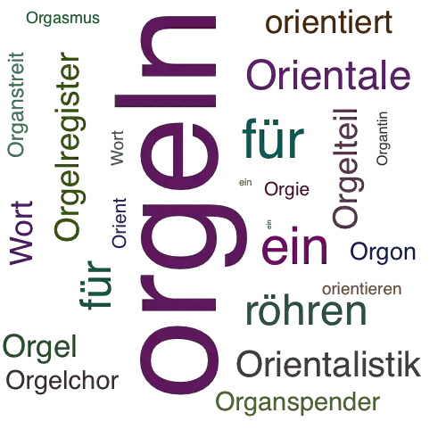 Ein anderes Wort für orgeln - Synonym orgeln