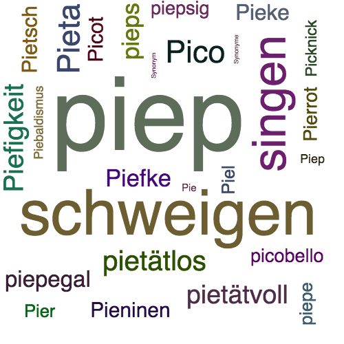 Ein anderes Wort für piep - Synonym piep