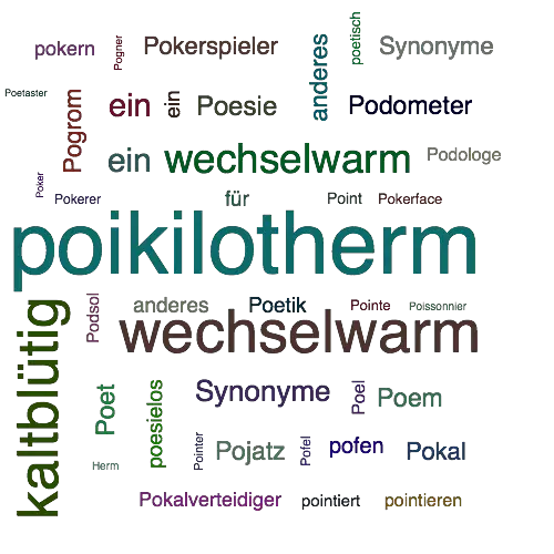 Ein anderes Wort für poikilotherm - Synonym poikilotherm