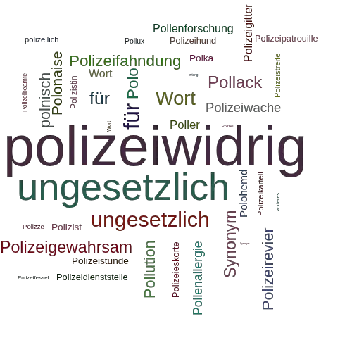 Ein anderes Wort für polizeiwidrig - Synonym polizeiwidrig