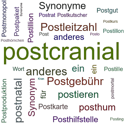 Ein anderes Wort für postkranial - Synonym postkranial