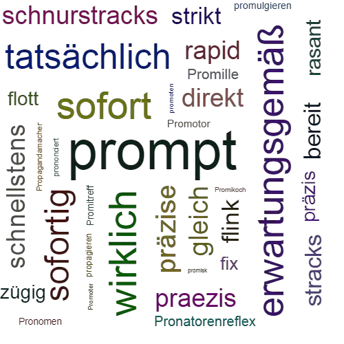 Ein anderes Wort für prompt - Synonym prompt