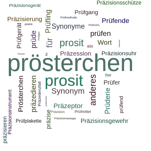 Ein anderes Wort für prösterchen - Synonym prösterchen
