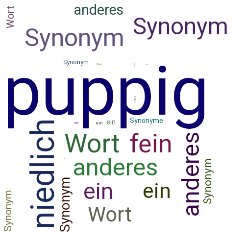 Ein anderes Wort für puppig - Synonym puppig