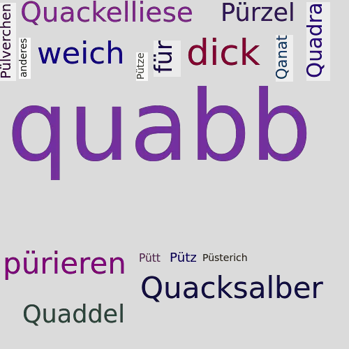 Ein anderes Wort für quabb - Synonym quabb