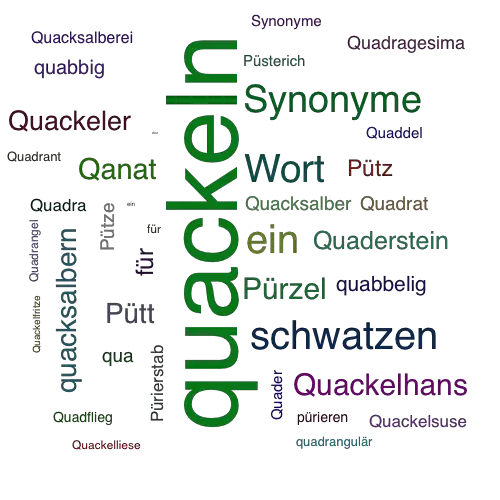 Ein anderes Wort für quackeln - Synonym quackeln