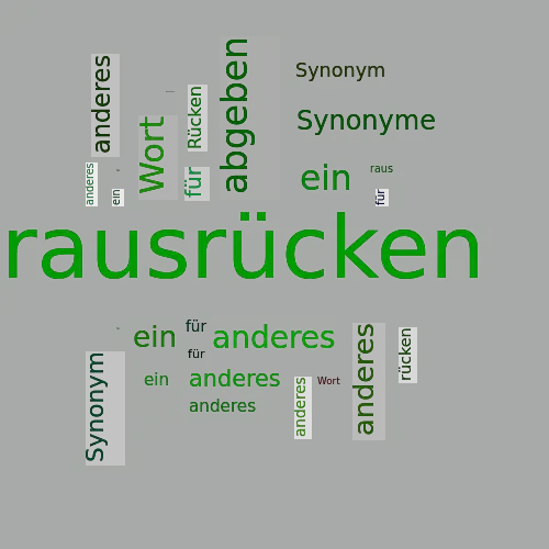Ein anderes Wort für rausrücken - Synonym rausrücken