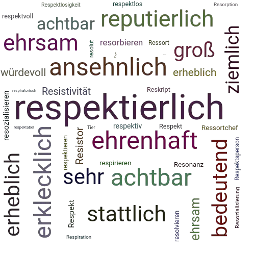 Ein anderes Wort für respektierlich - Synonym respektierlich