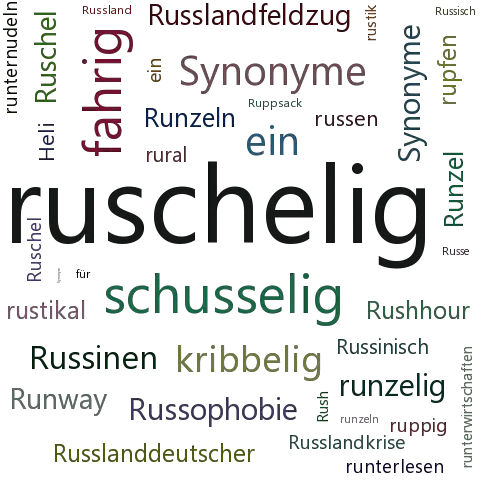 Ein anderes Wort für ruschelig - Synonym ruschelig