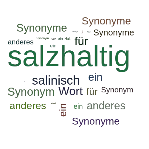 Ein anderes Wort für salzhaltig - Synonym salzhaltig