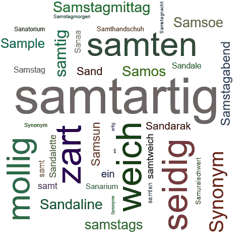 Ein anderes Wort für samtartig - Synonym samtartig