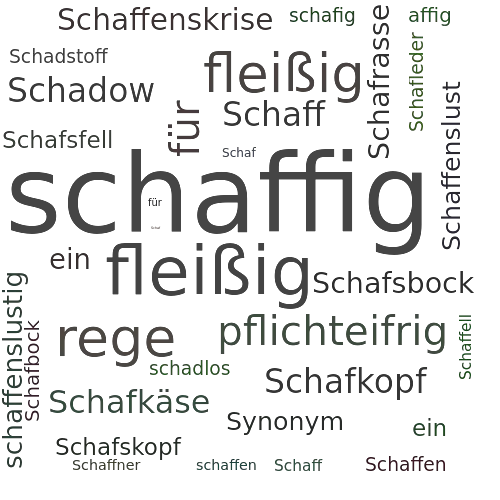 Ein anderes Wort für schaffig - Synonym schaffig