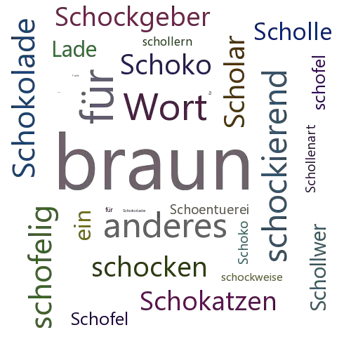 Ein anderes Wort für schokoladefarben - Synonym schokoladefarben