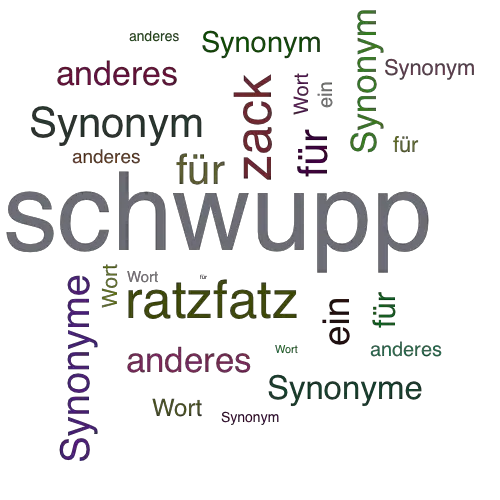 Ein anderes Wort für schwupp - Synonym schwupp