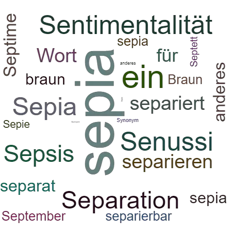 Ein anderes Wort für sepiabraun - Synonym sepiabraun