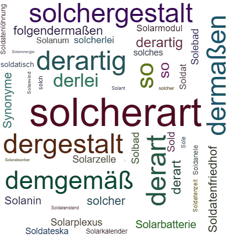 Ein anderes Wort für solcherart - Synonym solcherart