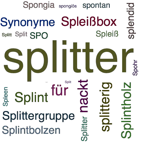Ein anderes Wort für splitter - Synonym splitter