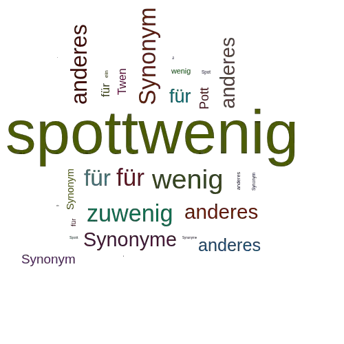 Ein anderes Wort für spottwenig - Synonym spottwenig