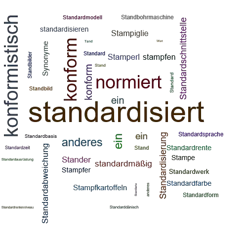 Ein anderes Wort für standardisiert - Synonym standardisiert
