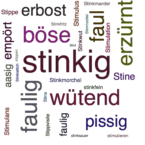 Ein anderes Wort für stinkig - Synonym stinkig