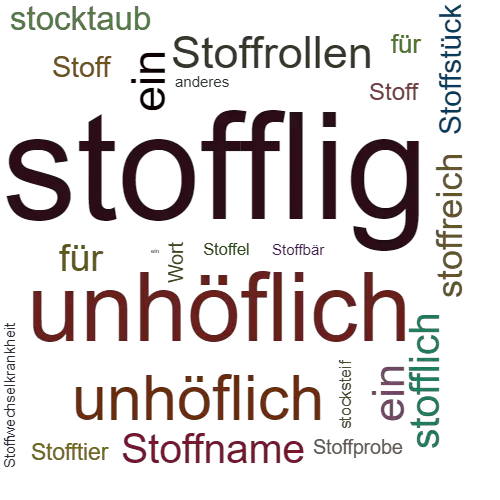 Ein anderes Wort für stofflig - Synonym stofflig