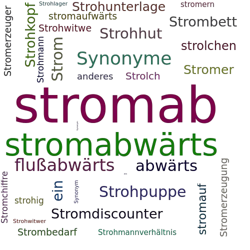Ein anderes Wort für stromab - Synonym stromab