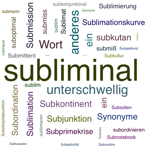 Ein anderes Wort für subliminal - Synonym subliminal