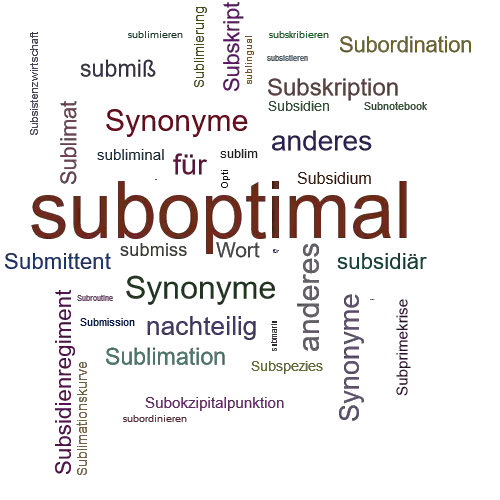 Ein anderes Wort für suboptimal - Synonym suboptimal