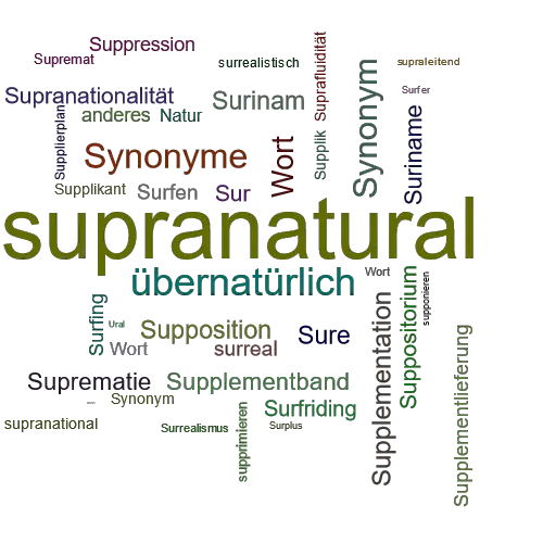 Ein anderes Wort für supranatural - Synonym supranatural