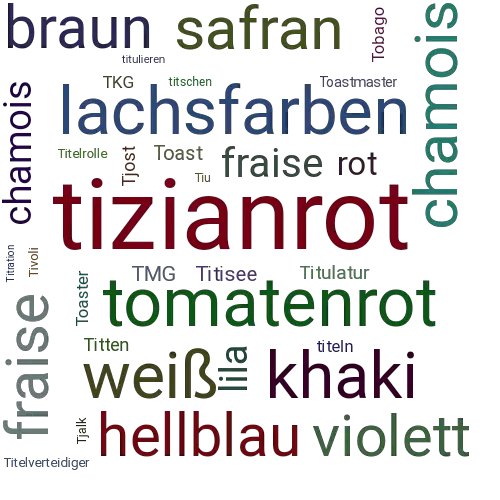 Ein anderes Wort für tizianrot - Synonym tizianrot