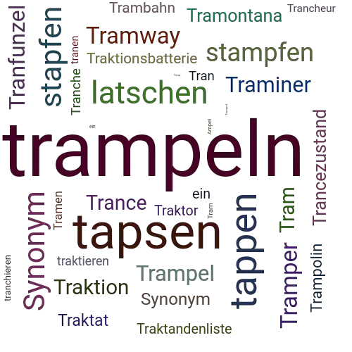 Ein anderes Wort für trampeln - Synonym trampeln