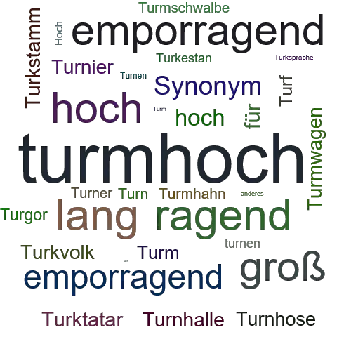 Ein anderes Wort für turmhoch - Synonym turmhoch