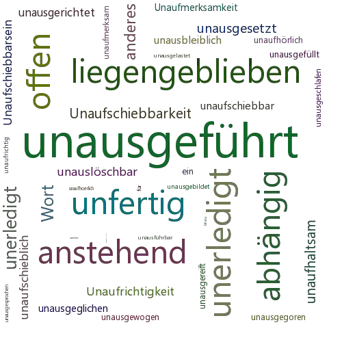 Ein anderes Wort für unausgeführt - Synonym unausgeführt