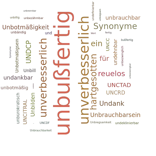 Ein anderes Wort für unbußfertig - Synonym unbußfertig