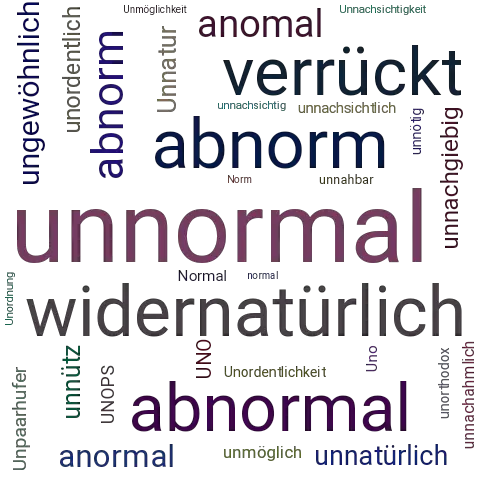 Ein anderes Wort für unnormal - Synonym unnormal