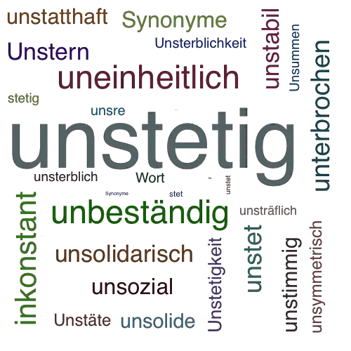 Ein anderes Wort für unstetig - Synonym unstetig