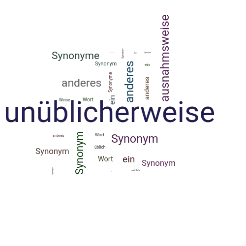 Ein anderes Wort für unüblicherweise - Synonym unüblicherweise